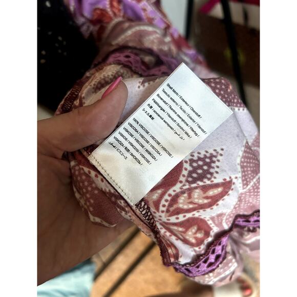 NWOT Farm Rio Sweet Floral Midi Dress In Sweet Floral Lilac Size XL - Picture 6 of 6